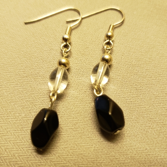 "Tears For The Black Knights" Fish Hook Earrings - Picture 3 of 3